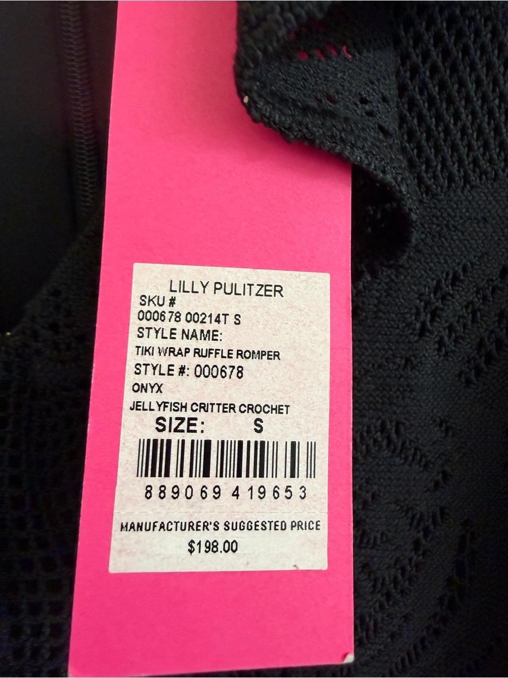 Lilly Pulitzer Black Tiki Ruffle Wrap Romper - Picture 6 of 9